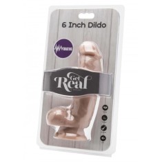 Vibratore Realistico Get Real Cock 6 Inch W/ Balls Flesh Vibrator